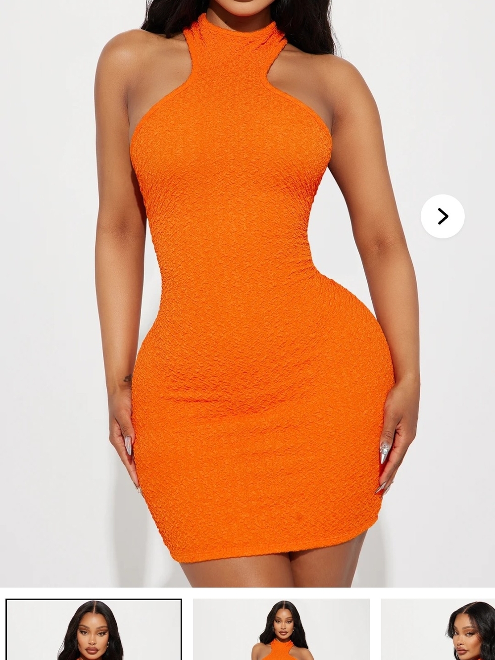 Orange Halter Bodycon Dress - Fashion Nova